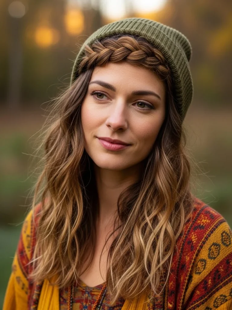 12 Beanie Hairstyles for Women That Are Effortlessly Chic This Season 6 Braided Crown with Beanie