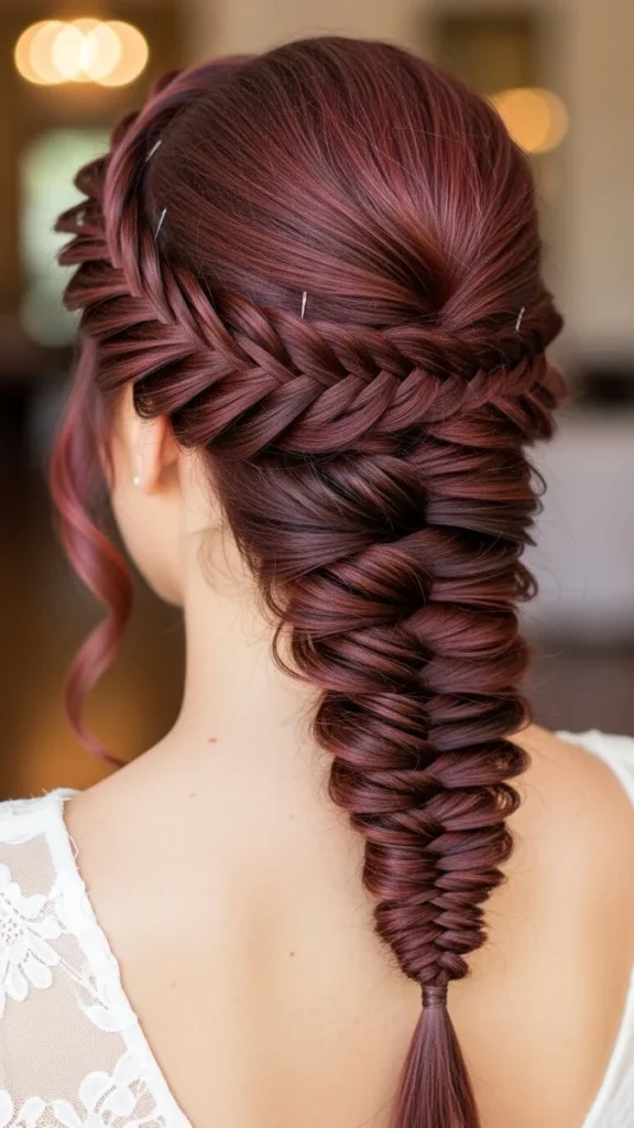 12 Stunning Cherry Mocha Hair Ideas 11 Cherry Mocha Braids and Updos
