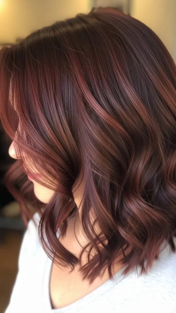 12 Stunning Cherry Mocha Hair Ideas 4 Cherry Mocha Highlights on Dark Hair