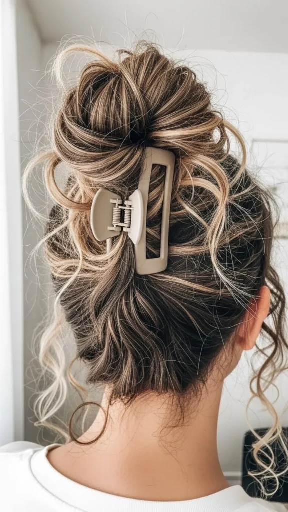 12 Easy Curly Hairstyles You Can Do in 5 Minutes (Step-by-Step Tutorial) 11 Claw Clip Updo