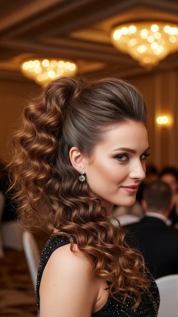 12 Easy Curly Hairstyles You Can Do in 5 Minutes (Step-by-Step Tutorial) 12 Curly Ponytail with Volume