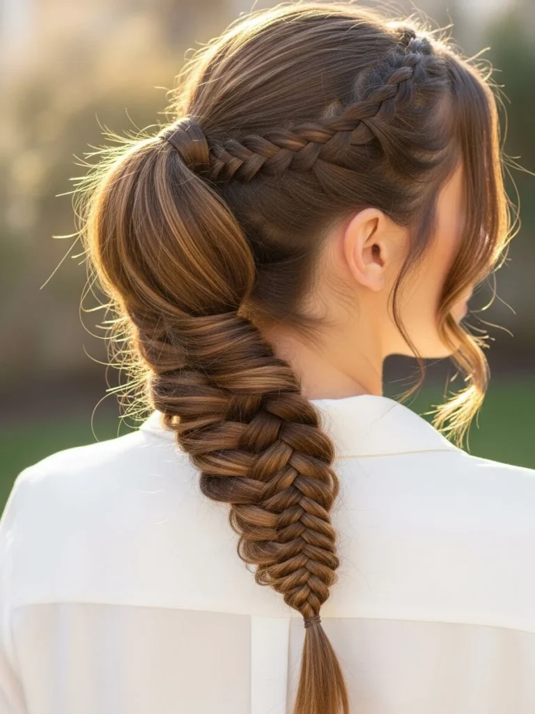 25 Stunning Winter Braid Hairstyles to Keep You Warm & Stylish All Season Long 4 Fishtail Braid Ponytail