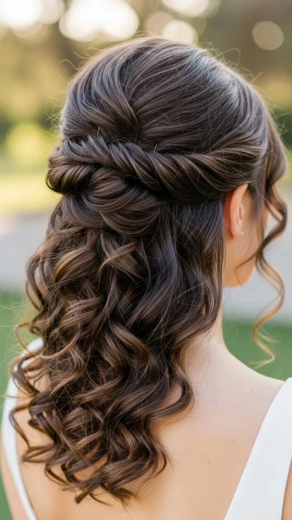 12 Easy Curly Hairstyles You Can Do in 5 Minutes (Step-by-Step Tutorial) 2 Half Up Half Down Twist