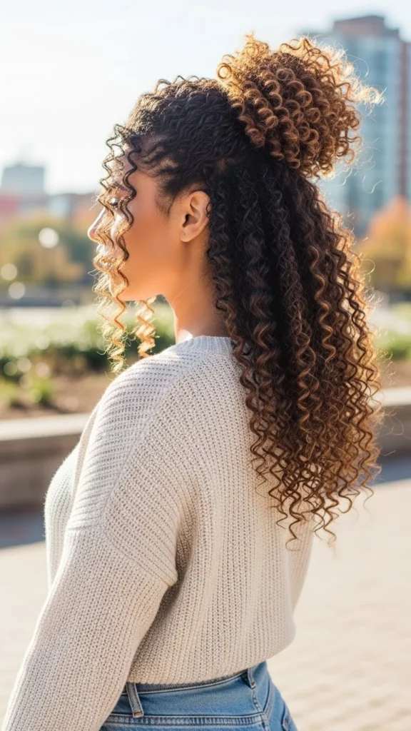 12 Easy Curly Hairstyles You Can Do in 5 Minutes (Step-by-Step Tutorial) 1 The Pineapple Updo