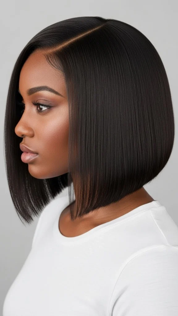 15 Short Bob Hairstyles for Black Women 2026 6 A Line Bob with Angled Cut