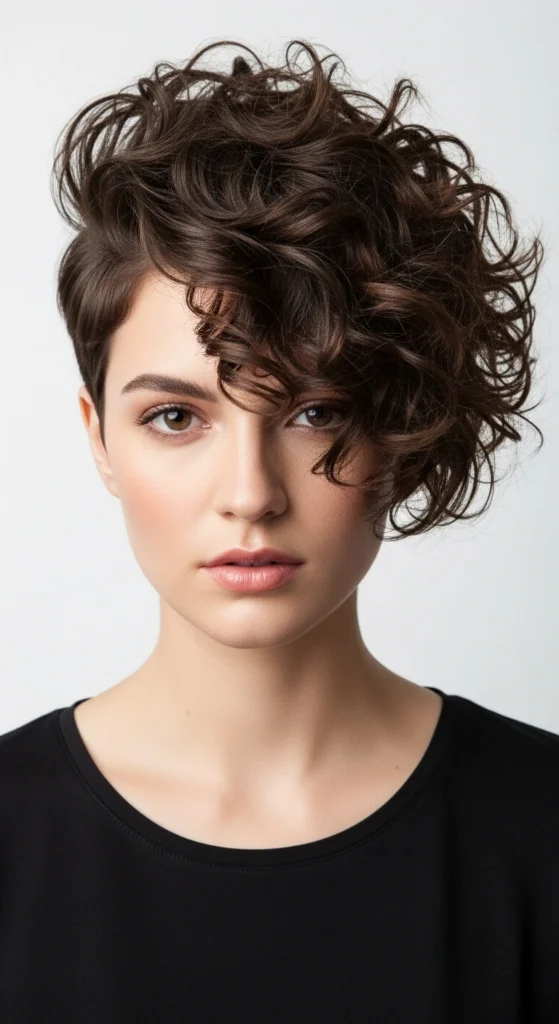 12+ Curly Pixie Haircuts for 2026: Bold, Beautiful & Effortlessly Chic 3 Asymmetrical Curly Pixie