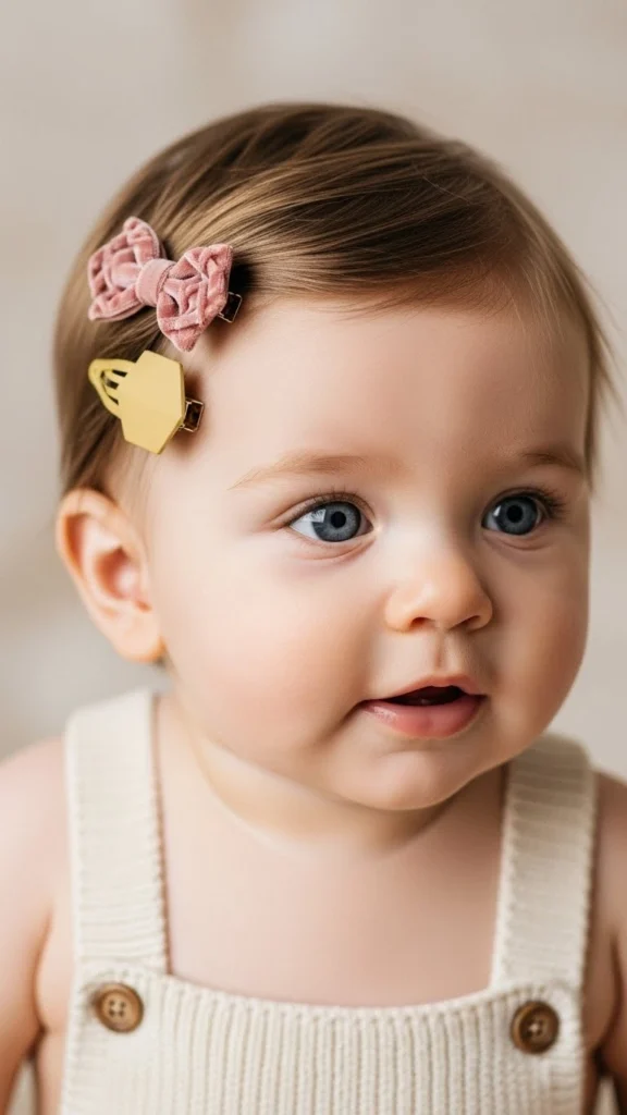15 Baby Kaylee Hairstyles - Adorable Ideas for Your Little One 13 Asymmetrical Double Clips