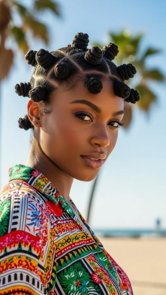 12 Summer Hairstyles for Black Women 6 Bantu Knots Bold and Beautiful