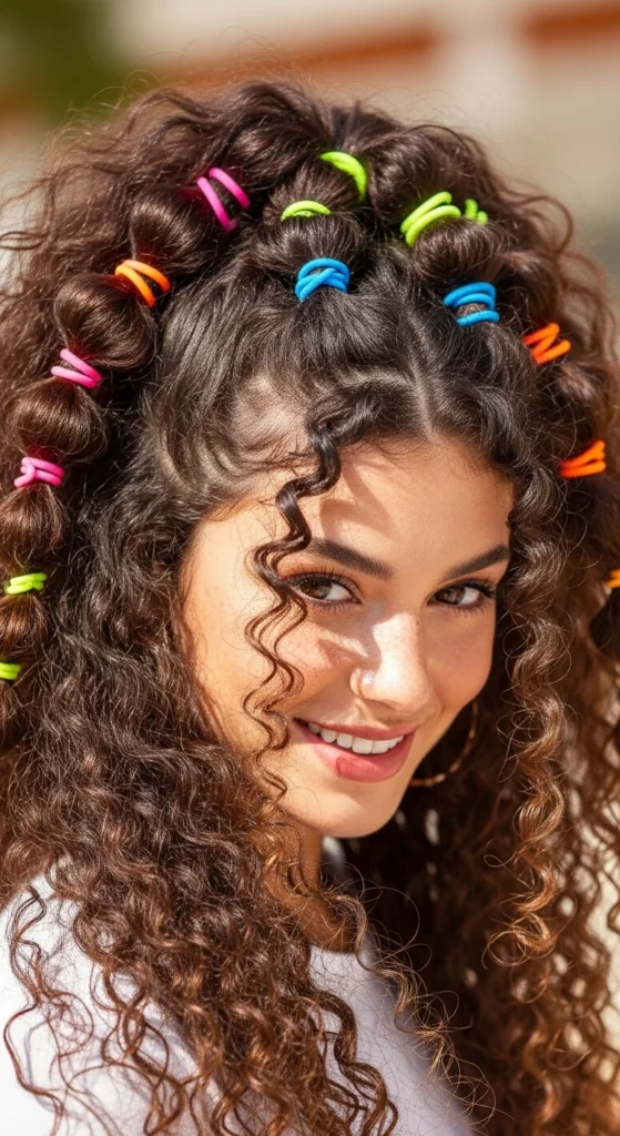 12 Effortless Curly Half Up Half Down Hairstyles for Every Occasion 2 Bubble Ponytail Half Up Style