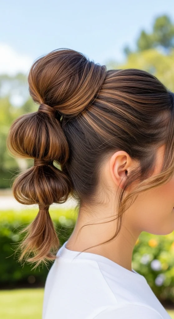 12 Curly Updo Hairstyles That Are Perfect for Bad Hair Days 12 Bubble Ponytail Updo