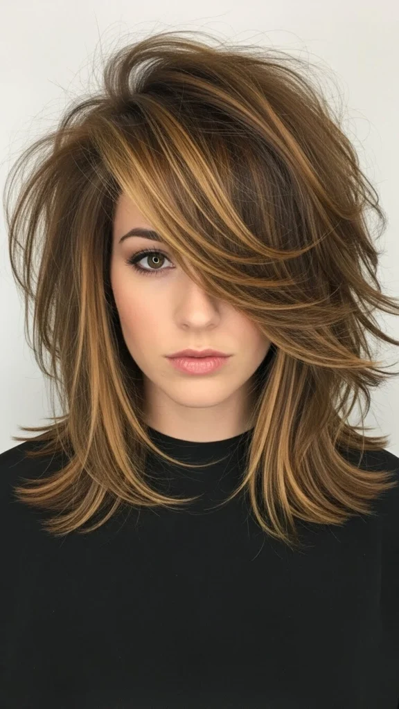 12 Caramel Highlights on Brown Hair- Sun-Kissed Perfection 4 Chunky Caramel Highlights for Bold Statement