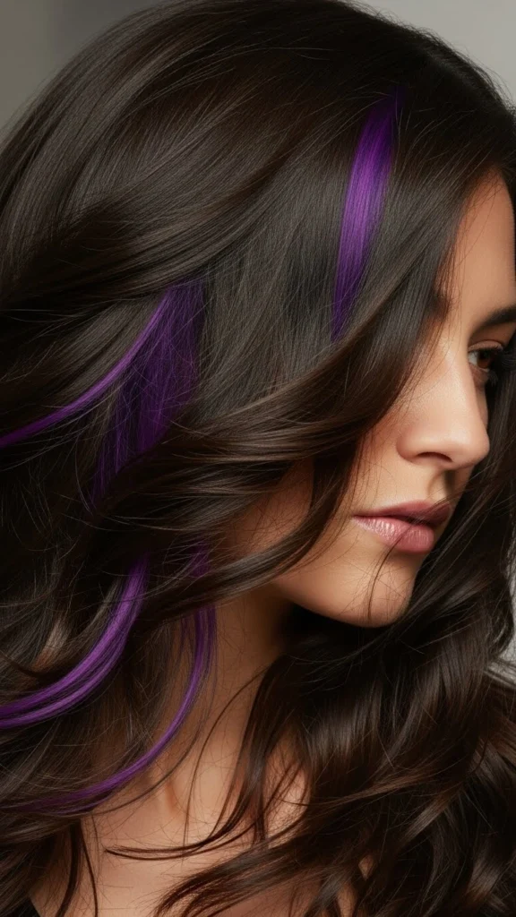 12 Peekaboo Hair Color Ideas 1 Classic Purple Peekaboo