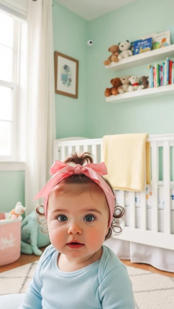 15 Baby Kaylee Hairstyles - Adorable Ideas for Your Little One 1 Classic Top Knot with Ribbon