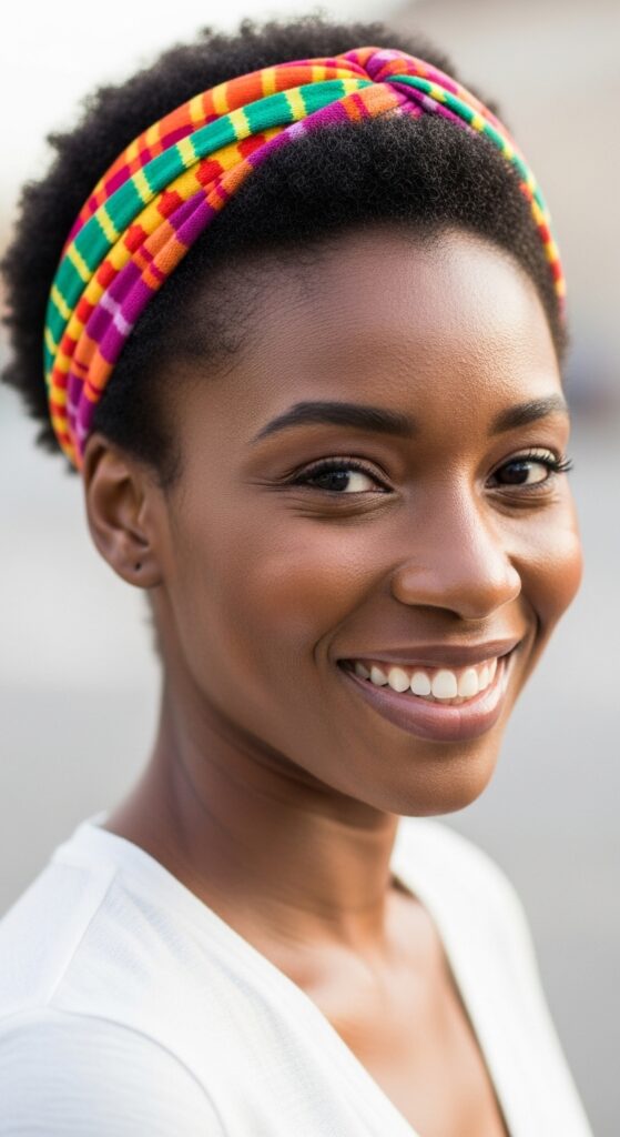 12 Stunning Short Afro Hairstyles That'll Make You Ditch Your Long Hair 9 Defined Afro with Hair Accessories