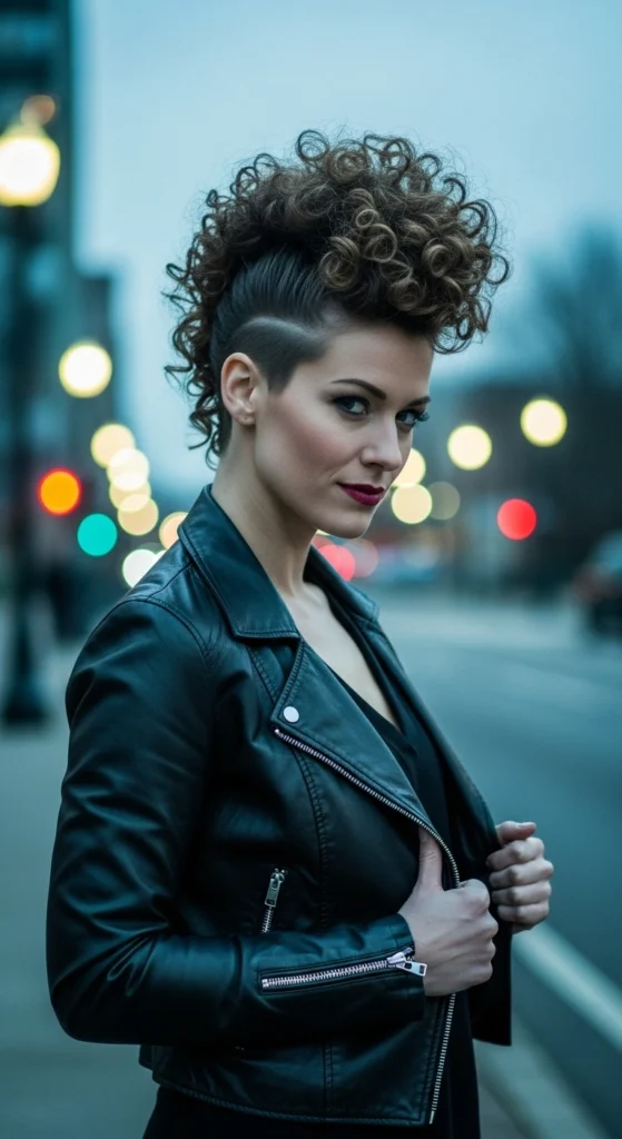 12 Curly Updo Hairstyles That Are Perfect for Bad Hair Days 11 Faux Hawk Curly Updo