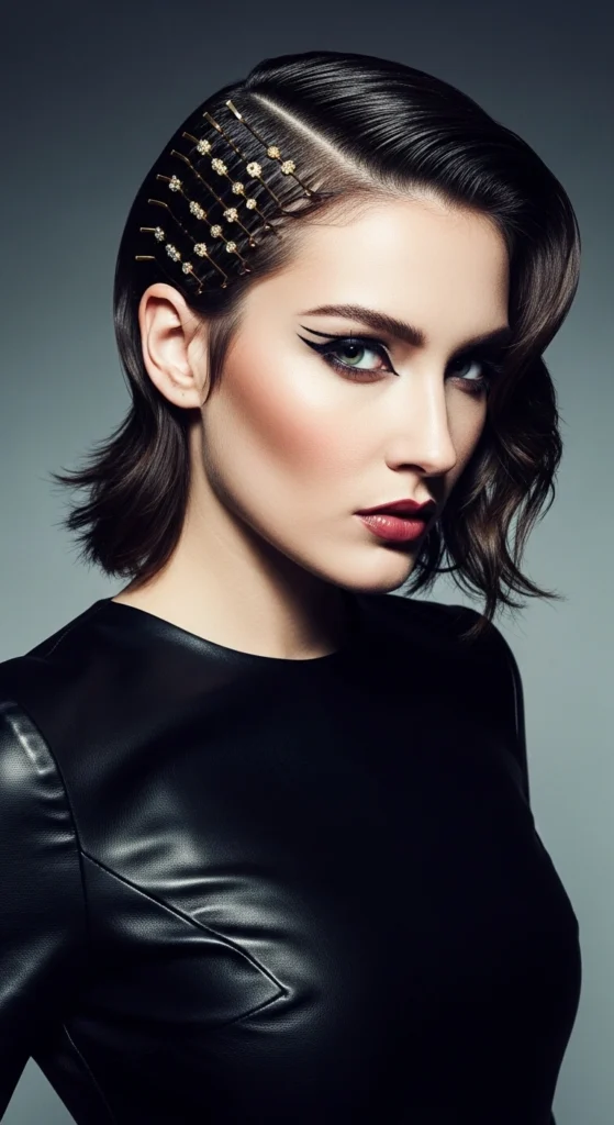 15 Short Prom Hairstyles ideas With a Modern Twist 6 Faux Undercut with Slicked Side