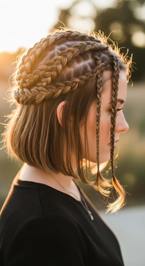 15 Braided Bob Hairstyles That Will Transform Your Look 3 Goddess Braids Bob Hairstyles