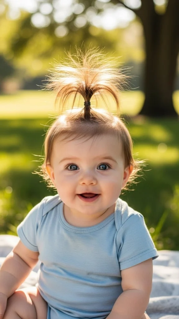 15 Baby Kaylee Hairstyles - Adorable Ideas for Your Little One 9 Half Up Fountain Ponytail