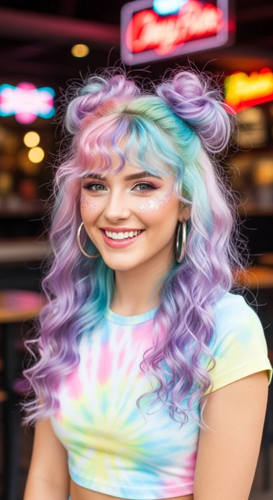 12 Effortless Curly Half Up Half Down Hairstyles for Every Occasion 10 Half Up Space Buns