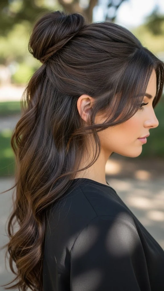 15 Hairstyle Inspirations to Transform Your Look in 2026 5 Half Up Top Knot for Casual Cool