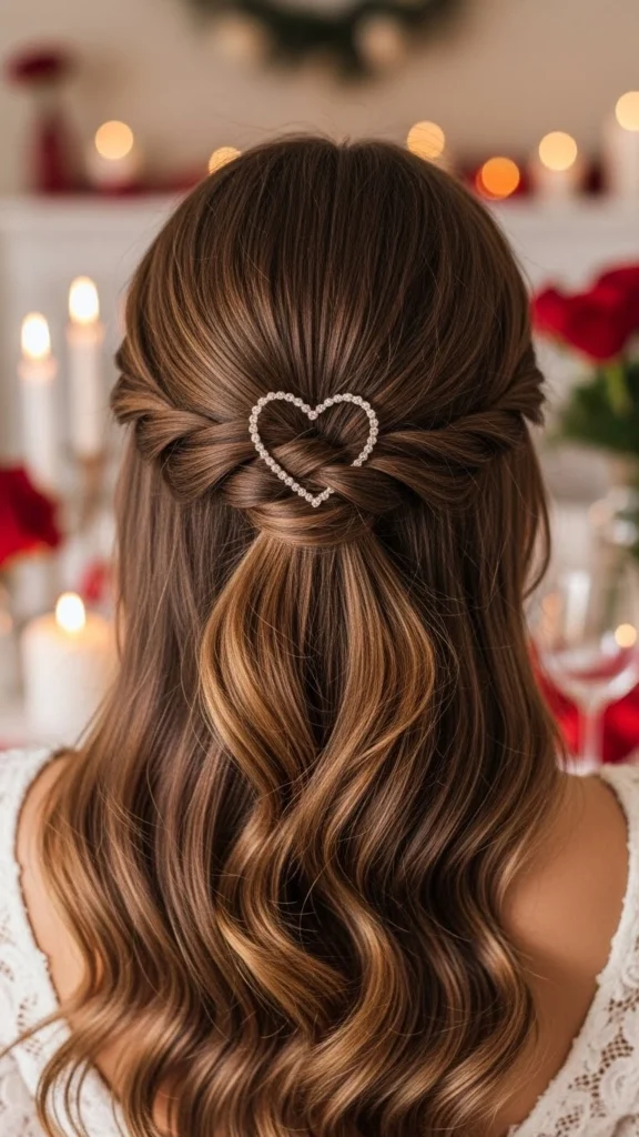 15 Romantic Valentine's Day Hairstyles That'll Make Hearts Skip a Beat 4 Half Up Twisted Crown