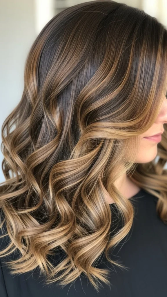 12 Caramel Highlights on Brown Hair- Sun-Kissed Perfection 7 Honey Caramel Highlights for Warmth