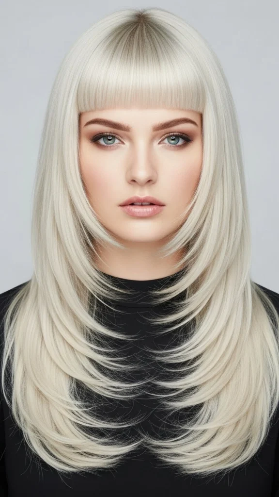 15 Gorgeous Haircuts for Thin Long Hair That Add Volume & Movement 13 Long Haircut with Micro Bangs and Layers