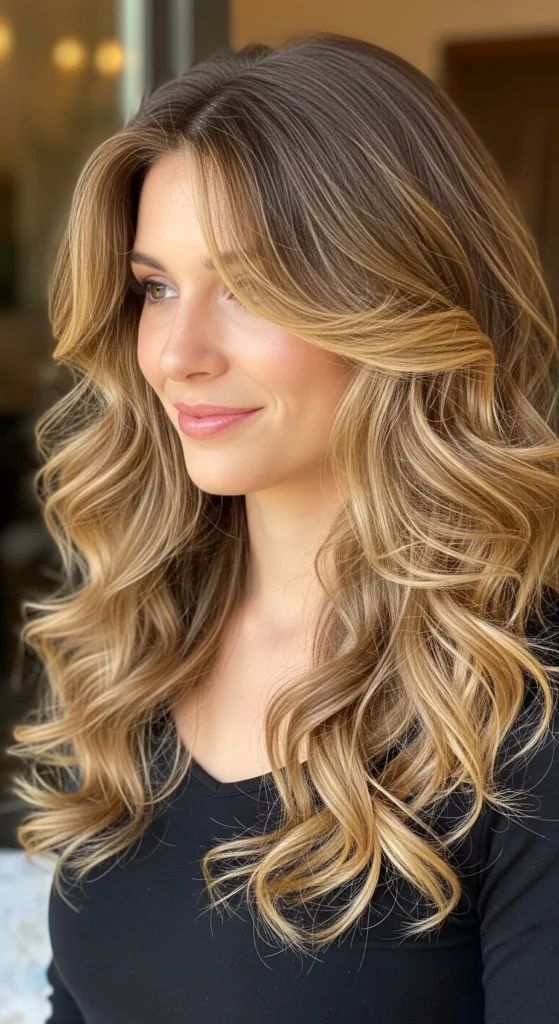 15 Curly Haircuts With Bangs That'll Make You Screenshot Immediately 8 Long Layers with Face Framing Bangs