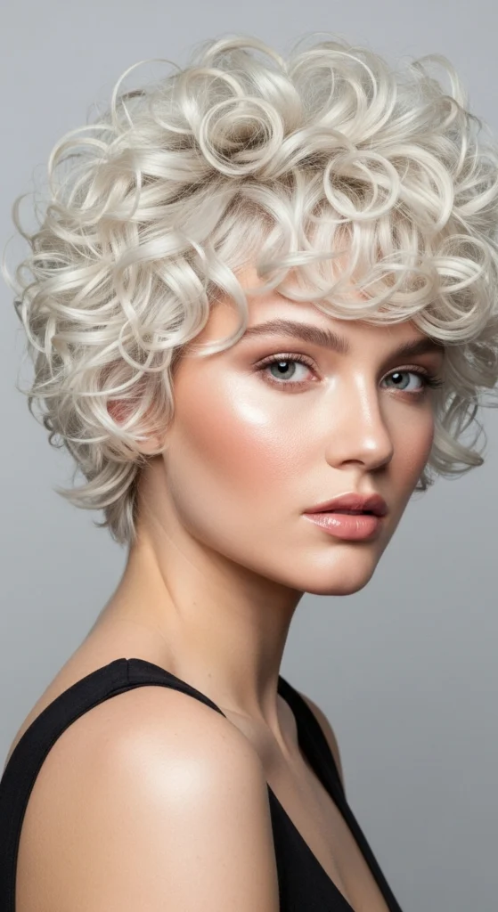 12+ Curly Pixie Haircuts for 2026: Bold, Beautiful & Effortlessly Chic 9 Platinum Curly Pixie