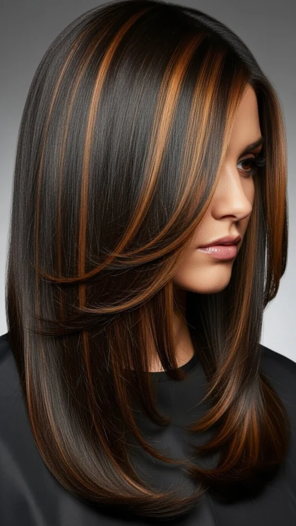 12 Caramel Highlights on Brown Hair- Sun-Kissed Perfection 9 Ribbon Highlights in Caramel