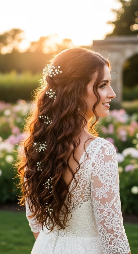12 Elegant Curly Wedding Hairstyles Perfect for Every Bride 2 Romantic Curly Hair Bridesmaid Styles Down