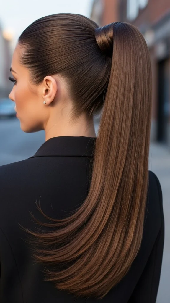 15 Hairstyle Inspirations to Transform Your Look in 2026 9 Romantic Low Ponytail with Face Framing Layers