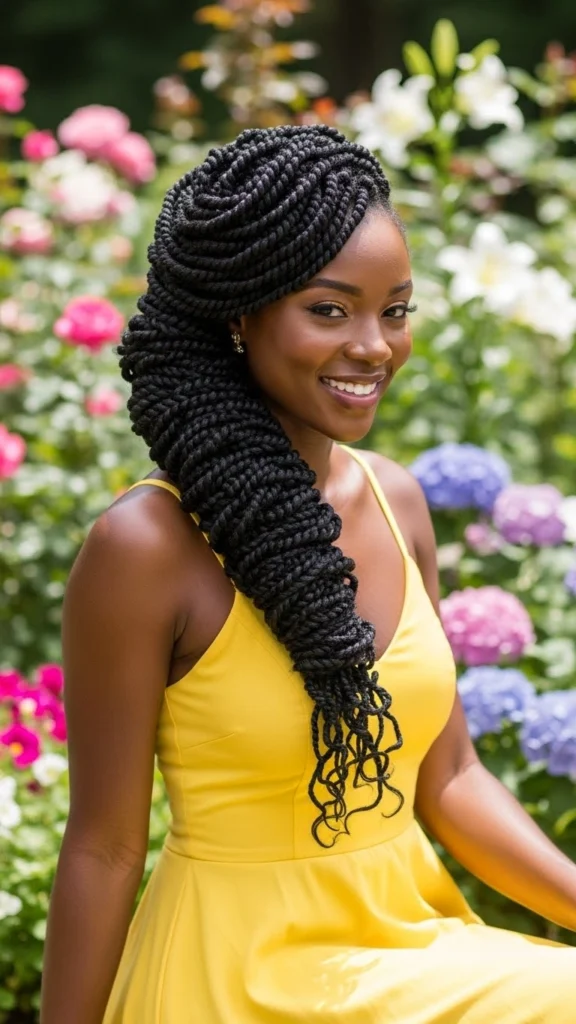 12 Summer Hairstyles for Black Women 3 Senegalese Twists Sleek and Sophisticated
