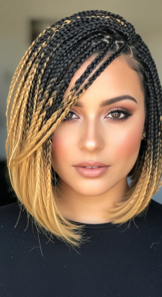 15 Braided Bob Hairstyles That Will Transform Your Look 6 Short Length Braids with Color