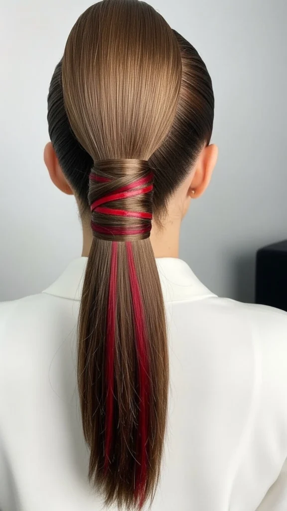 15 Romantic Valentine's Day Hairstyles That'll Make Hearts Skip a Beat 5 Sleek High Ponytail with Wrap Around Detail