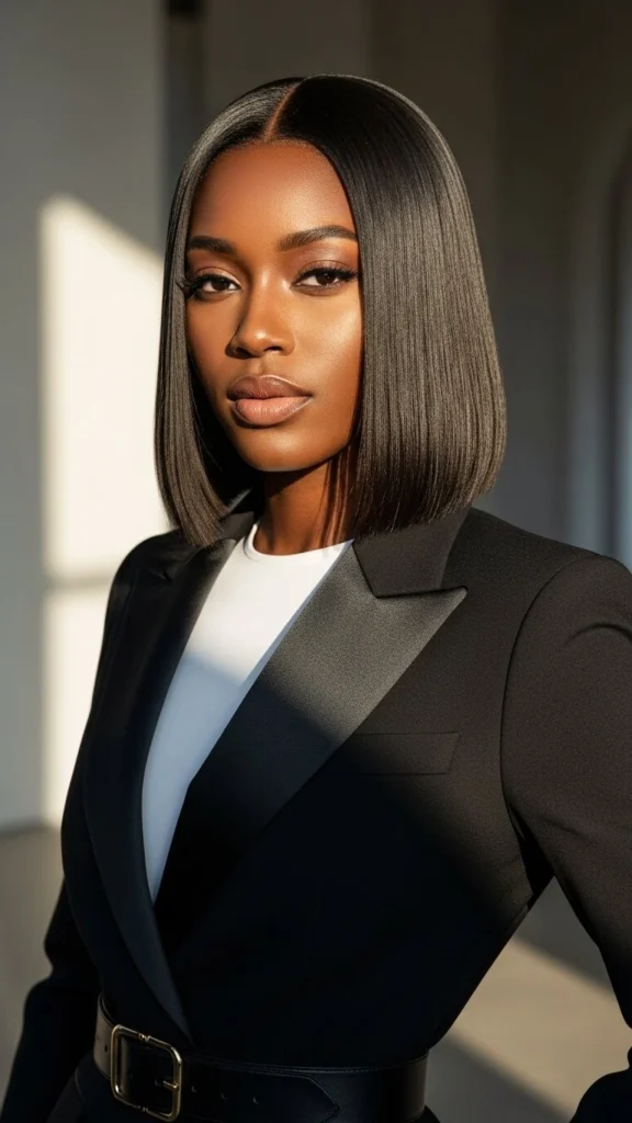 15 Short Bob Hairstyles for Black Women 2026 5 Sleek and Straight Bob