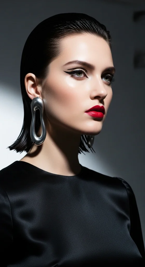 15 Short Prom Hairstyles ideas With a Modern Twist 13 Slicked Back Wet Look