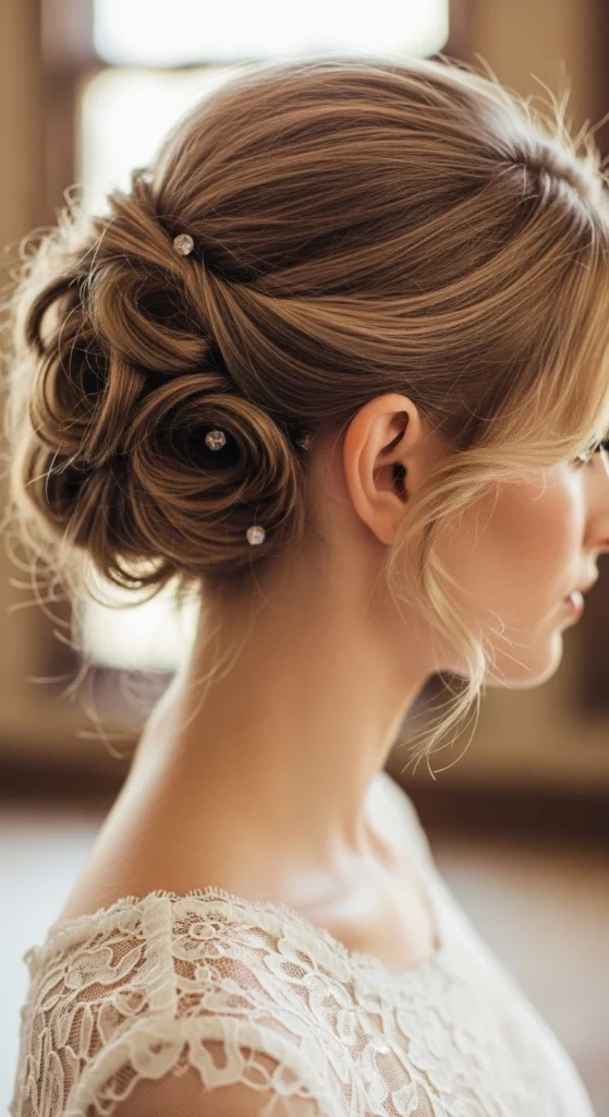 15 Short Prom Hairstyles ideas With a Modern Twist 14 Soft Romantic Updo with Face Framing Pieces