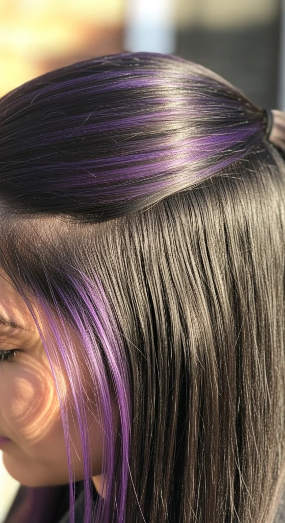 15 Purple Hair Ideas That Will Transform Your Look in 2026 12 Subtle Purple Tint on Black Hair