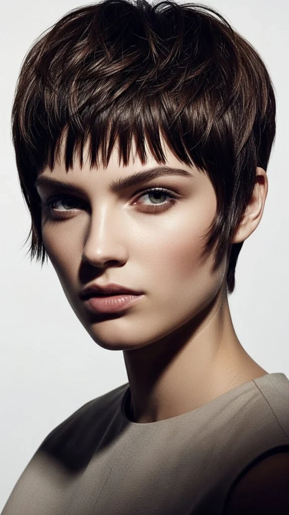 12 Bixie 90's Haircut Ideas 2026 11 Textured Bixie with Micro Bangs