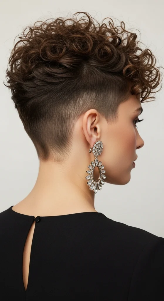 12+ Curly Pixie Haircuts for 2026: Bold, Beautiful & Effortlessly Chic 7 Textured Curly Pixie with Shaved Nape
