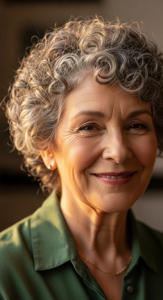 15 Stunning Haircuts for Women Over 70 That Are Easy to Style 13 The Curly Pixie