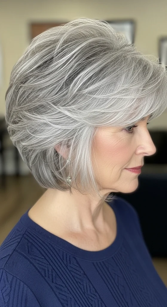 15 Stunning Haircuts for Women Over 70 That Are Easy to Style 10 The Feathered Cut