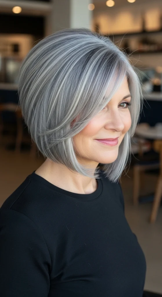 15 Stunning Haircuts for Women Over 70 That Are Easy to Style 5 The Inverted Bob 1