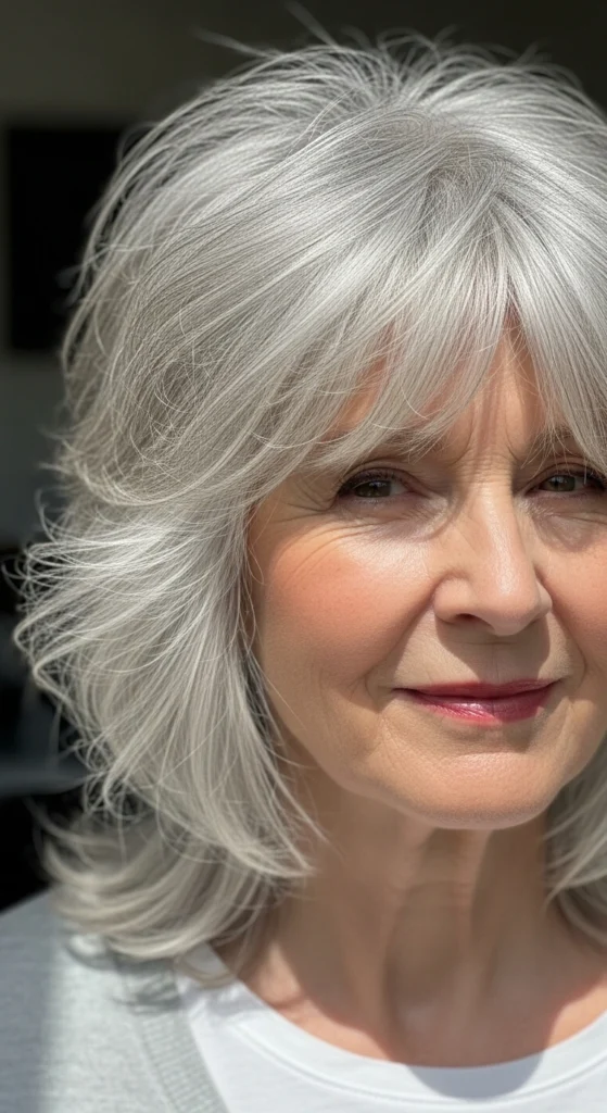 15 Stunning Haircuts for Women Over 70 That Are Easy to Style 9 The Layered Shag