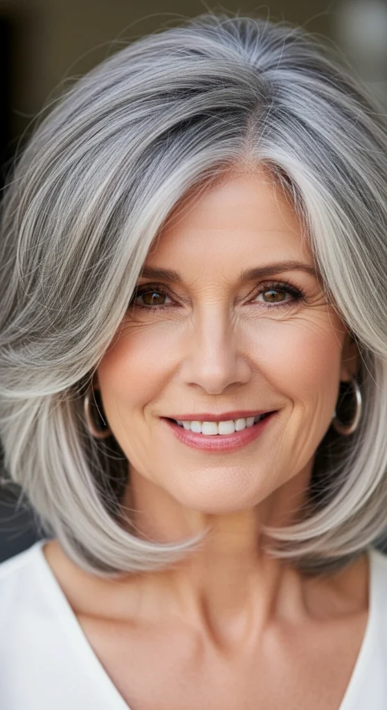 15 Stunning Haircuts for Women Over 70 That Are Easy to Style 12 The Layered Shoulder Cut