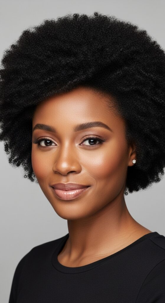12 Stunning Short Afro Hairstyles That'll Make You Ditch Your Long Hair 11 The Rounded Shaped Afro