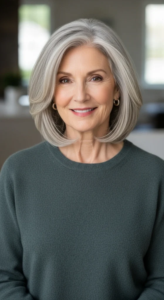 15 Stunning Haircuts for Women Over 70 That Are Easy to Style 11 The Shoulder Length Lob