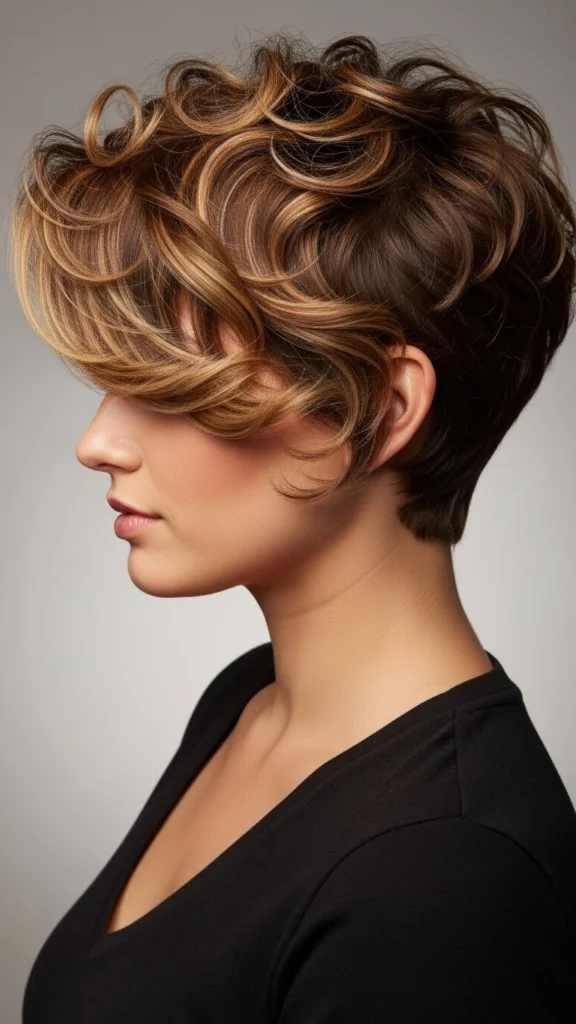 12 Curly Pixie Hair Ideas 2026 2 The Textured Curly Pixie with Side Part