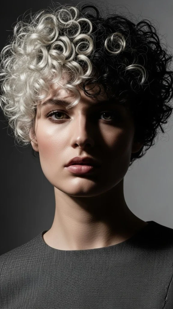 12 Curly Pixie Hair Ideas 2026 9 The Two Tone Curly Pixie
